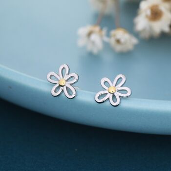 Dainty Forget Me Not Flower Stud Earrings, 2 of 11