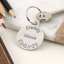 Daddy Gift Personalised Round Pewter Keyring, thumbnail 3 of 4