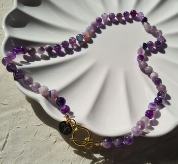 Amethyst And Agate Zodiac Crystal Necklace, 9 of 10