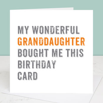 Personalised From Your Granddaughter Birthday Card, 2 of 4
