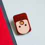 David Bowie Inspired Wood And Acrylic Brooch, thumbnail 1 of 2
