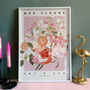 Flower Market Personalised Wedding Bouquet Print, thumbnail 2 of 4