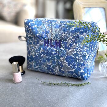 Liberty Wash/Cosmetic Bag Embroidered Initials, 10 of 10