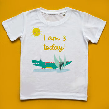 Personalised 'I Am' Crocodile Birthday T Shirt, 5 of 8