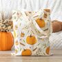 Autumn Days Pumpkin Print Tote Bag, thumbnail 1 of 2