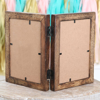 Double Dark Or Light Wood Photo Frame, 4 of 5