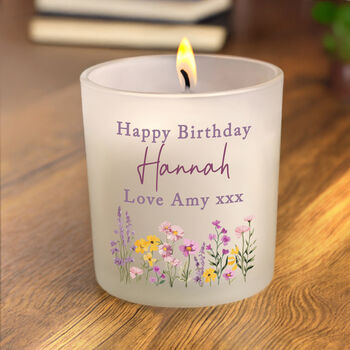 Gifts For Women Personalised Floral Candle, 2 of 6