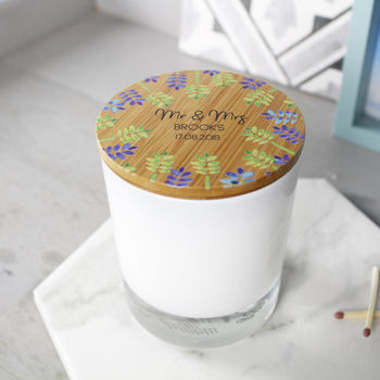 Wedding Scented Candle With Personalised Floral Lid, 10 of 10