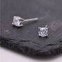Sterling Silver Four Prong Cz Earrings, thumbnail 7 of 12