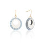 Cream And Blue Circular Earrings, thumbnail 1 of 7