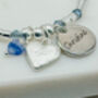 Personalised Stretchy Charm Bracelet In Silver And Blue, thumbnail 5 of 6