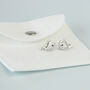 Sterling Silver Crystal Whale Stud Earrings, thumbnail 4 of 5