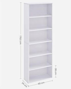 Bookcase Adjustable Shelves Modern Style Storage Unit, 12 of 12