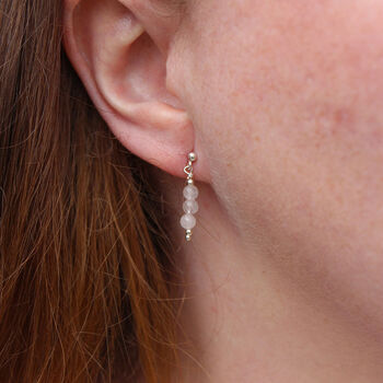 Rose Quartz Droplet Earrings, 3 of 4