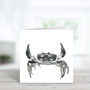 Sarin The Crab Luxury Hand Drawn Greeting Card, thumbnail 2 of 2