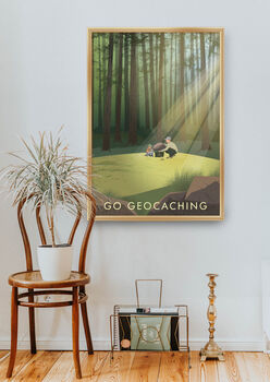 Go Geocaching Travel Poster Art Print, 5 of 8