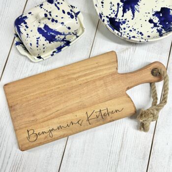 Personalised Acacia Wood Small Serving Board, 2 of 3