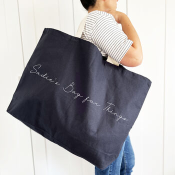Giant Navy Personalised Bag For Things, 3 of 3
