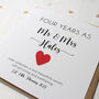 Personalised 4th Wedding Anniversary Card With Linen Heart, thumbnail 1 of 3