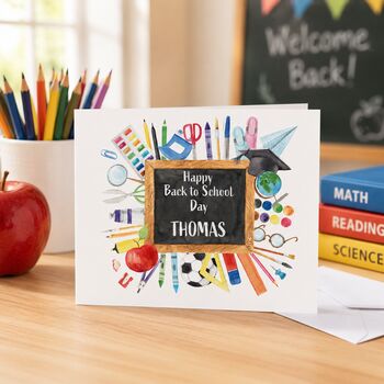 Personalised Back To School Blackboard Card, 2 of 7