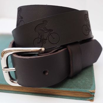 Engraved Cyclists Leather Belt, 4 of 10
