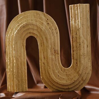 Travertine “S” Sculptural Decor, Natural Stone, 2 of 2