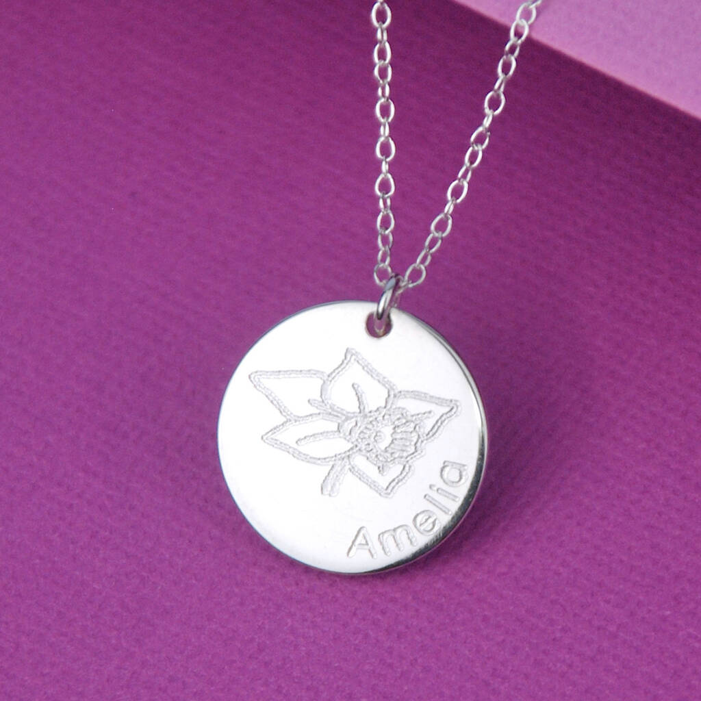Personalised Name And Birth Flower Necklace By Penelopetom