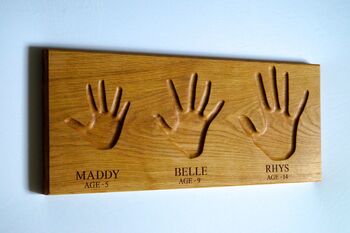 Personalised Wooden Hand Print Impression Plaques, 5 of 5