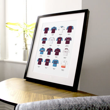 West Ham Classic Retro Football Kits Team Print, 2 of 4
