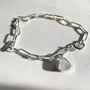 Carved Aquamarine Paperclip Chain Bracelet, thumbnail 3 of 7
