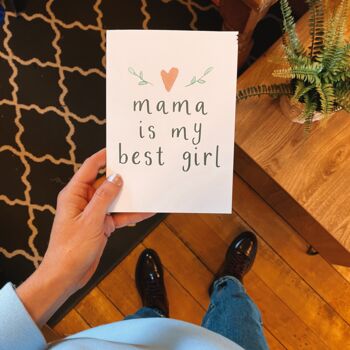 Mama Is My Best Girl Mothers Day Card, 3 of 4