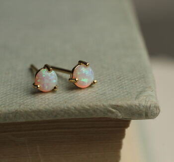 Tiny Opal Stud Earrings, 2 of 5