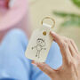 Personalised Leather Keyring With Childs Drawing, thumbnail 1 of 9