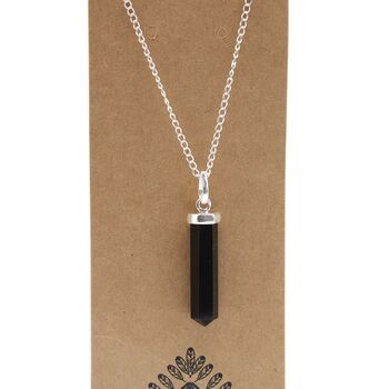 Gemstone Classic Point Pendant Black Agate, 7 of 8