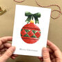 Christmas Bauble Christmas Card Pack Of Four, thumbnail 3 of 4