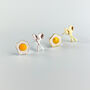 Sterling Silver Fried Egg And Spoon Earrings, thumbnail 1 of 5