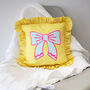 Striped Bow Frill Cushion, thumbnail 6 of 8