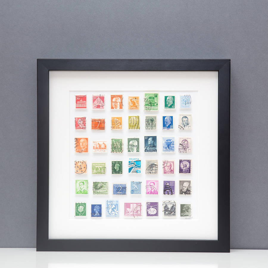 framed stamp art