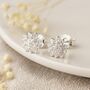 Sterling Silver Chrysanthemum Birth Flower Stud Earrings, thumbnail 1 of 5