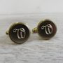 Personalised Solid Brass Initial Cufflinks, thumbnail 4 of 8