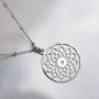 Sterling Silver Mandala Pendant Necklace, thumbnail 2 of 5