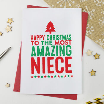 Amazing Niece Christmas Card By A Is For Alphabet | notonthehighstreet.com
