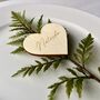 Wood Heart Wedding Favour Place Name Settings, thumbnail 3 of 10