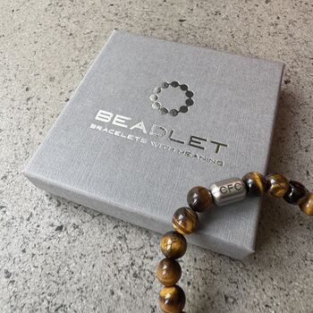 Men's Chelsea Football Fan Tiger's Eye Bracelet, 6 of 6