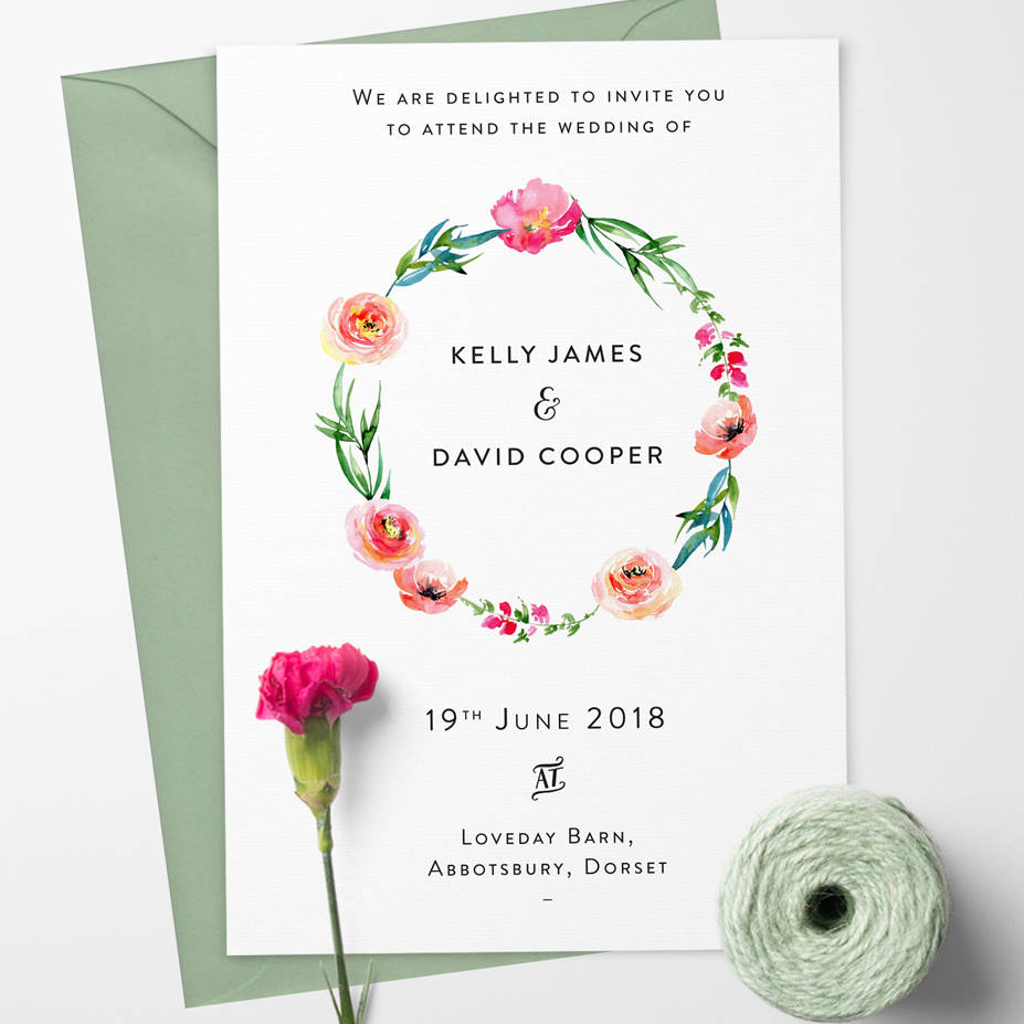 boho wedding invitation by confetti designs | notonthehighstreet.com
