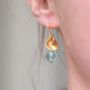 Brushed Copper Disc And Gemstone Earrings, thumbnail 6 of 9
