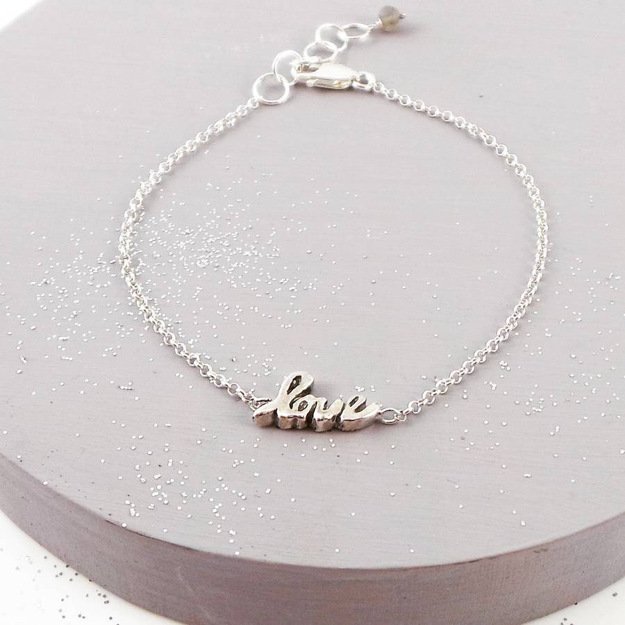 bracelet with the word love