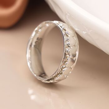 Personalised Sterling Silver Heart Spinning Ring, 3 of 7