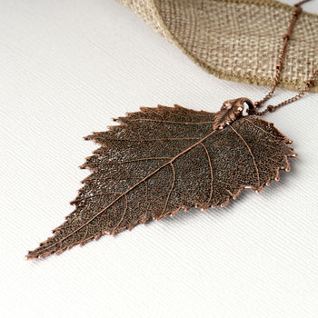 Birch Real Leaf Statement Necklace, 9 of 12