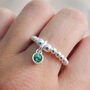 Sterling Silver 925 Any Birthstone Stacking Stretch Bead Ring, thumbnail 6 of 8